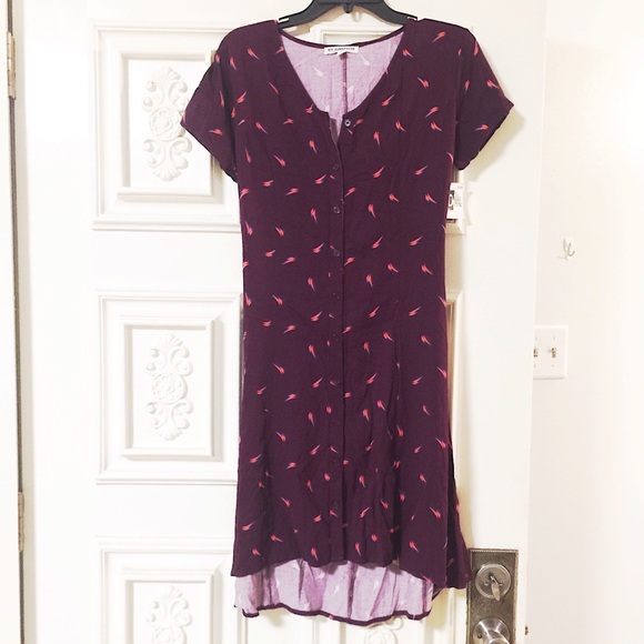 Junk Food Clothing Dresses & Skirts - 90’s David Bowie Button Down Hi-Low Skater Dress